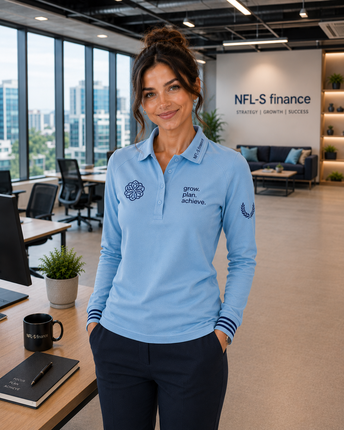 Berg Collection Women's Long Sleeve Polo Shirt 5